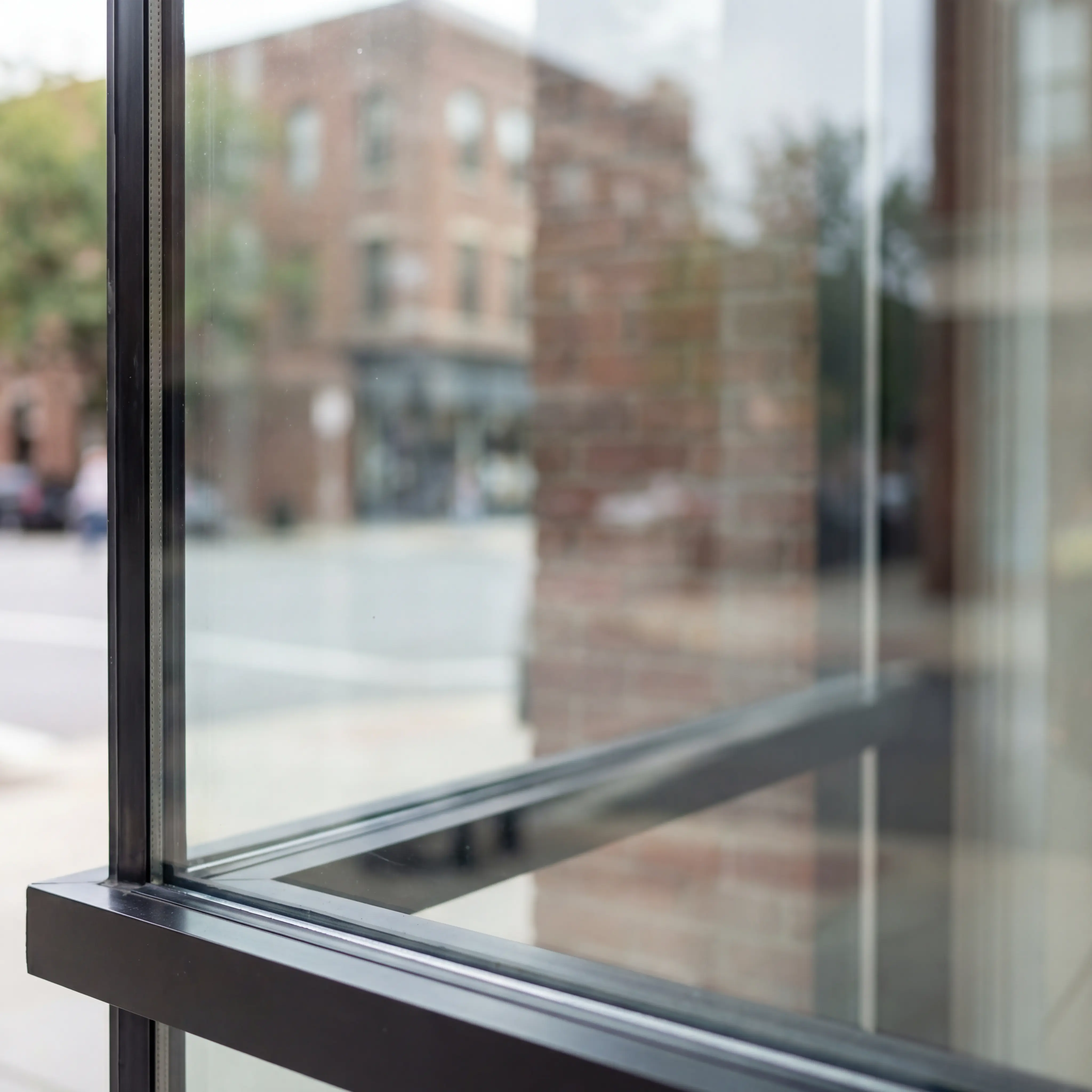 Detailaufnahme der professionellen Glasreinigung